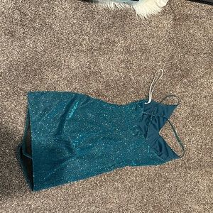 Turquoise Short Sparkly Dress